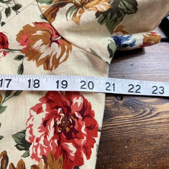 Vintage Talbots Linen Blend Floral Midi Dress Short Sleeve Women's Size 14 READ - Picture 11 of 15